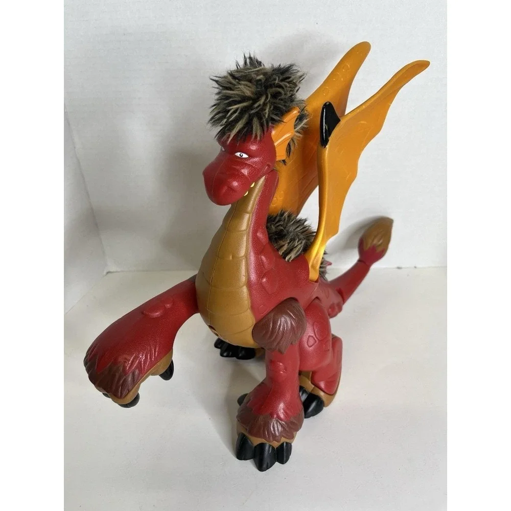 Fisher Price 2008 Imaginext Large Red Fuzzy Dragon w/Movement & Sounds Toy Works